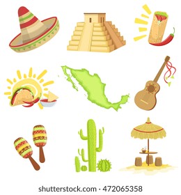Mexican Culture Symbols Set