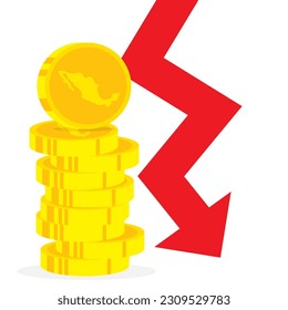 Mexican currency devalued against the US dollar