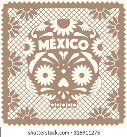 Mexican Cut Out Paper Skull