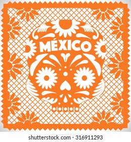 Mexican Cut Out Paper Skull