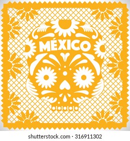 Mexican Cut Out Paper Skull