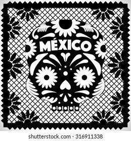 Mexican Cut Out Paper Skull