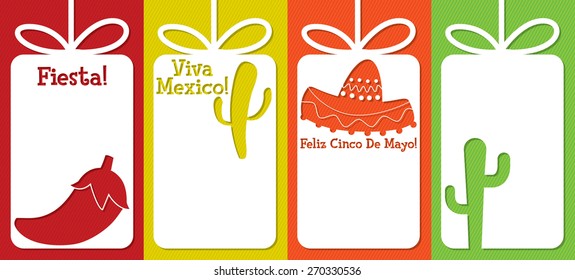 Mexican cut out tag collection in vector format.