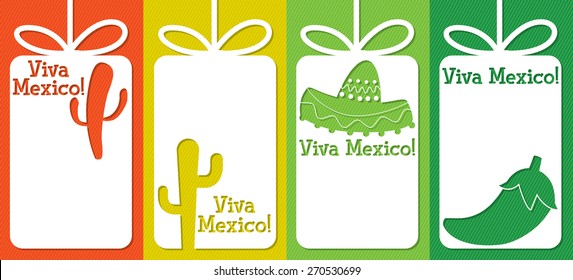 Mexican cut out tag collection in vector format.