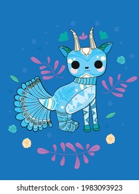 mexican cute deer alebrije vector illustration