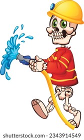 mexican day of the dead firefighter skull