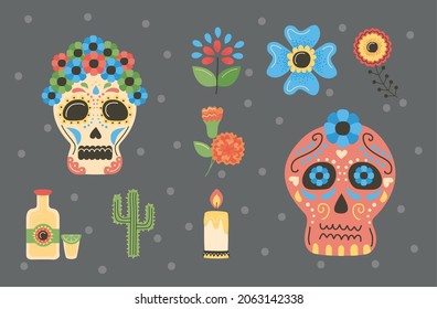 mexican day of dead icons