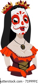 Mexican Day of the Dead masked girl