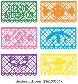 Mexican 'day of the dead' papel picado for decoration of the november the second holiday.