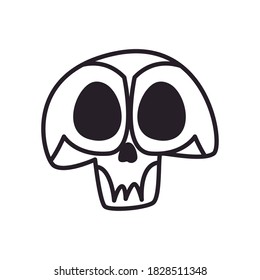 Día mexicano de las muertes cabeza de cráneo libre de forma línea de diseño icono, tema de cultura de México Ilustración vectorial