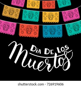 Mexican Day of the Death poster template. Dia de Los Muertos