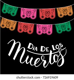 Mexican Day of the Death poster template. Dia de Los Muertos