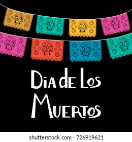 Mexican Day of the Death poster template. Dia de Los Muertos