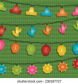 mexican decoration with mexico themed hanging fairy light ornaments