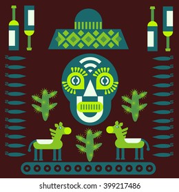Mexican decorative vector elements