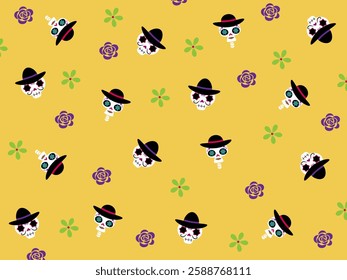 It is a Mexican design background that skull and flower. 