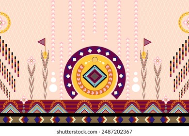 Mexican design carpet pattern, geometric abstract style