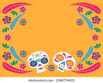 It is a Mexican design frame that skull and rose. 