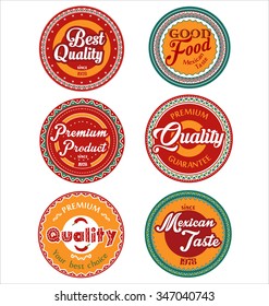 Mexican design retro vintage labels collection