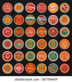 Mexican design retro vintage labels set