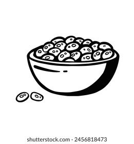  plato mexicano con frijoles fritos. Ilustración vectorial