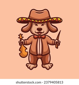 Mexican Dog Creative Cartoon Illustration