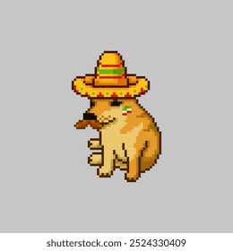 Cão mexicano, ilustração pixel art