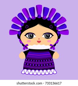 Mexican Doll vector illustration