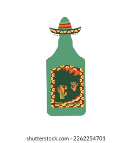 Mexican drink. Hand drawn tequila isolated on white. clipart. vector illustration