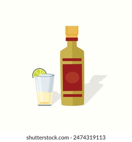 Mexican Drink Illustration Clip Art Set, Mexican Delicious Drink Template. Mexico Tomato, Vegetable Pepper Margarita With Spicy