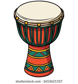 Mexican drum festive instrument isolated vector illustration on white background