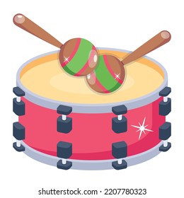 A mexican drum tambora flat icon