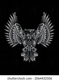 Mexican Eagle Tattoo Stone Design