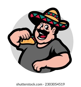 MEXIKANISCHES ESSEN TACO CARTOON ILLUSTRATION