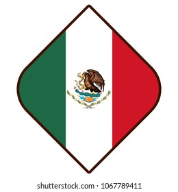 mexican emblem with flag