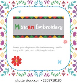 	
Mexican embroidery abstract cute elements Floral Mexican pattern traditional