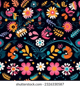 mexican embroidery, mexican pattern, mexican vector, flower pattern, flower vector