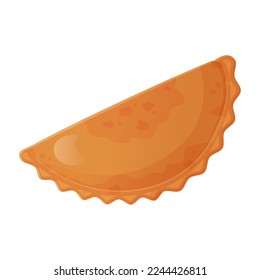 Mexican Empanada dish. latin american food illustration isolated on white background in cartoon