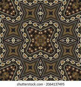 Diseño vectorial de ornamentos sin fin en México. Textura geométrica de Boho. Impresión cerámica de estilo étnico. Motivos musulmanes al estilo americano.