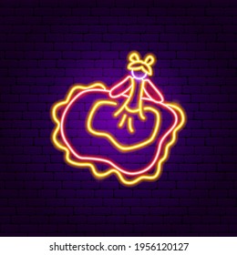 Mexican Ethnic Dancer Neon Sign. Vector Illustration of Repair Promotion.