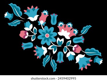 Mexican ethnic embroidery flower arrangement 