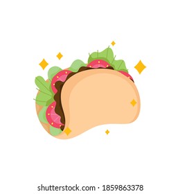 mexican fast food taco traditional, mexico culture vector illustration