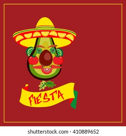 Mexican Fiesta party. Mexican Holiday  poster template, card/invitation/promotion. Cinco de mayo, festa junina. Idea to advertise fiesta party, decoration, food menu background. Vector illustration