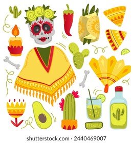 Mexican fiesta set. Cinco de Mayo. Collection