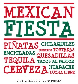 Mexican Fiesta (Vector Design for Cards or Posters)