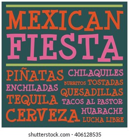 Mexican Fiesta (Vector Design for Cards or Posters)