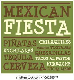 Mexican Fiesta (Vector Design for Cards or Posters)