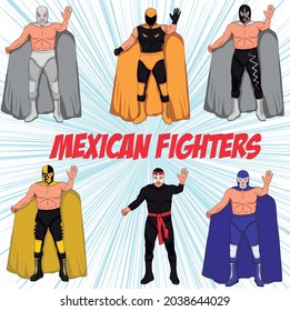 MEXICAN FIGHTERS WRESTLING CHARACTER CUSTOME MASK CAP COLORS