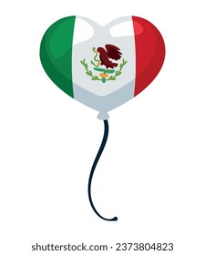 forma de globo de bandera mexicana aislada