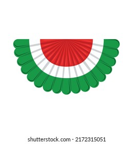 Mexican Flag Bunting Icon Isolated Flat